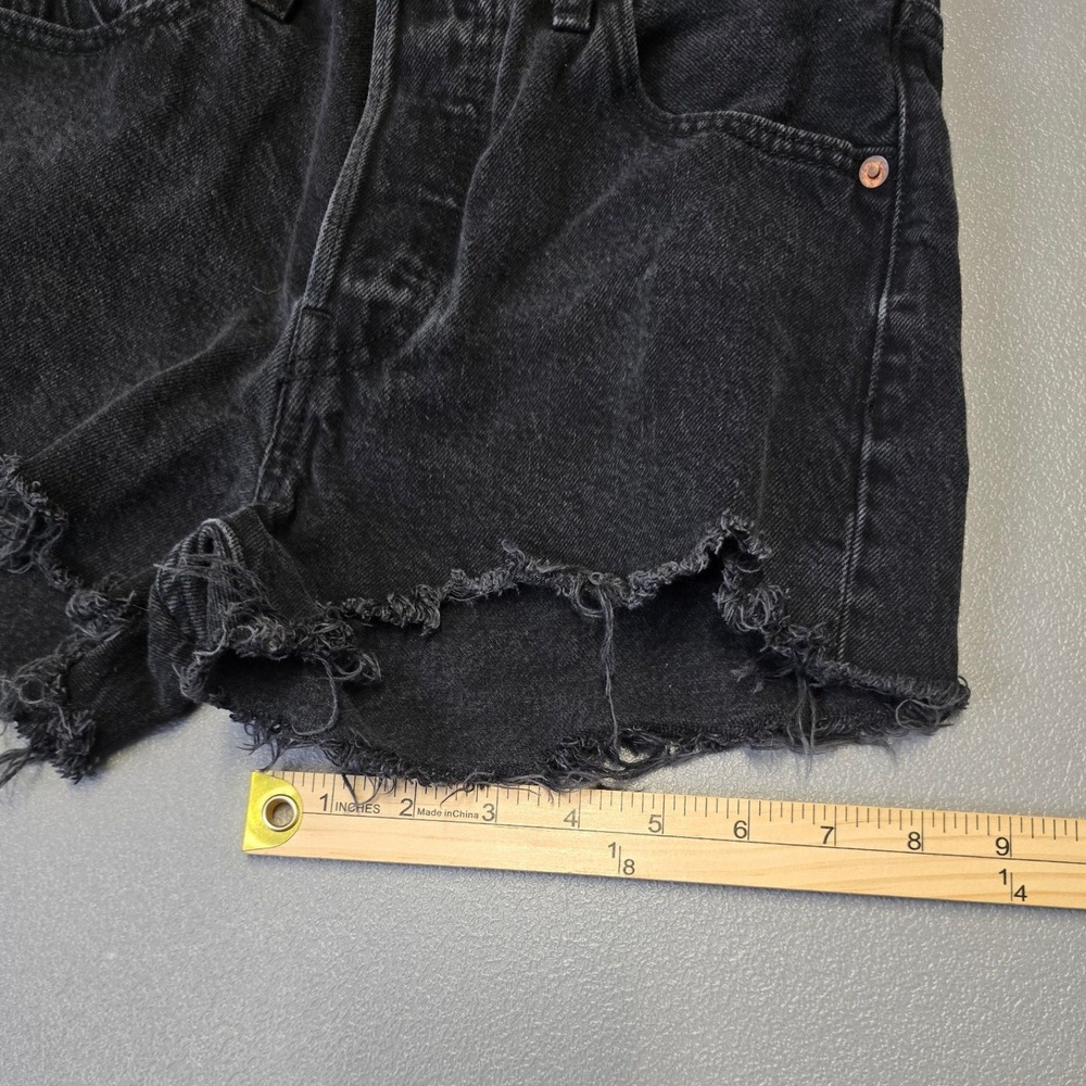 Levis 501 Womens W25 Black Distressed Cutoff Shorts High Rise Denim - Picture 11 of 11